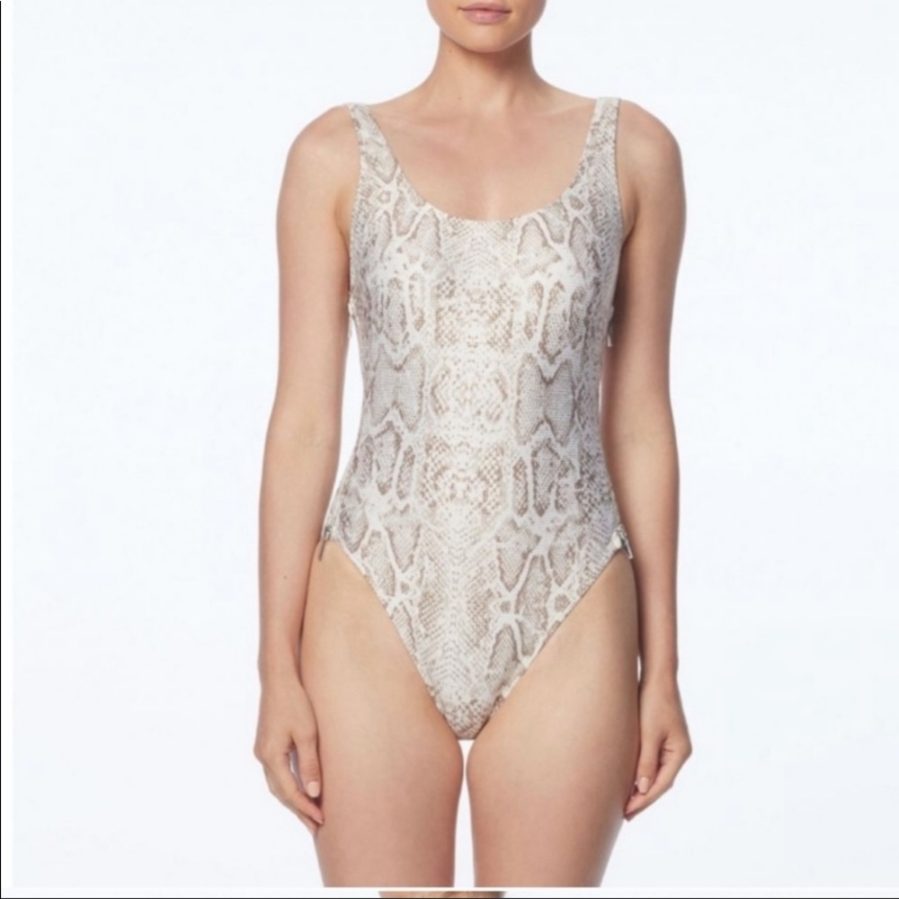 Snake print one piece with side zippers - Picture 5 of 6
